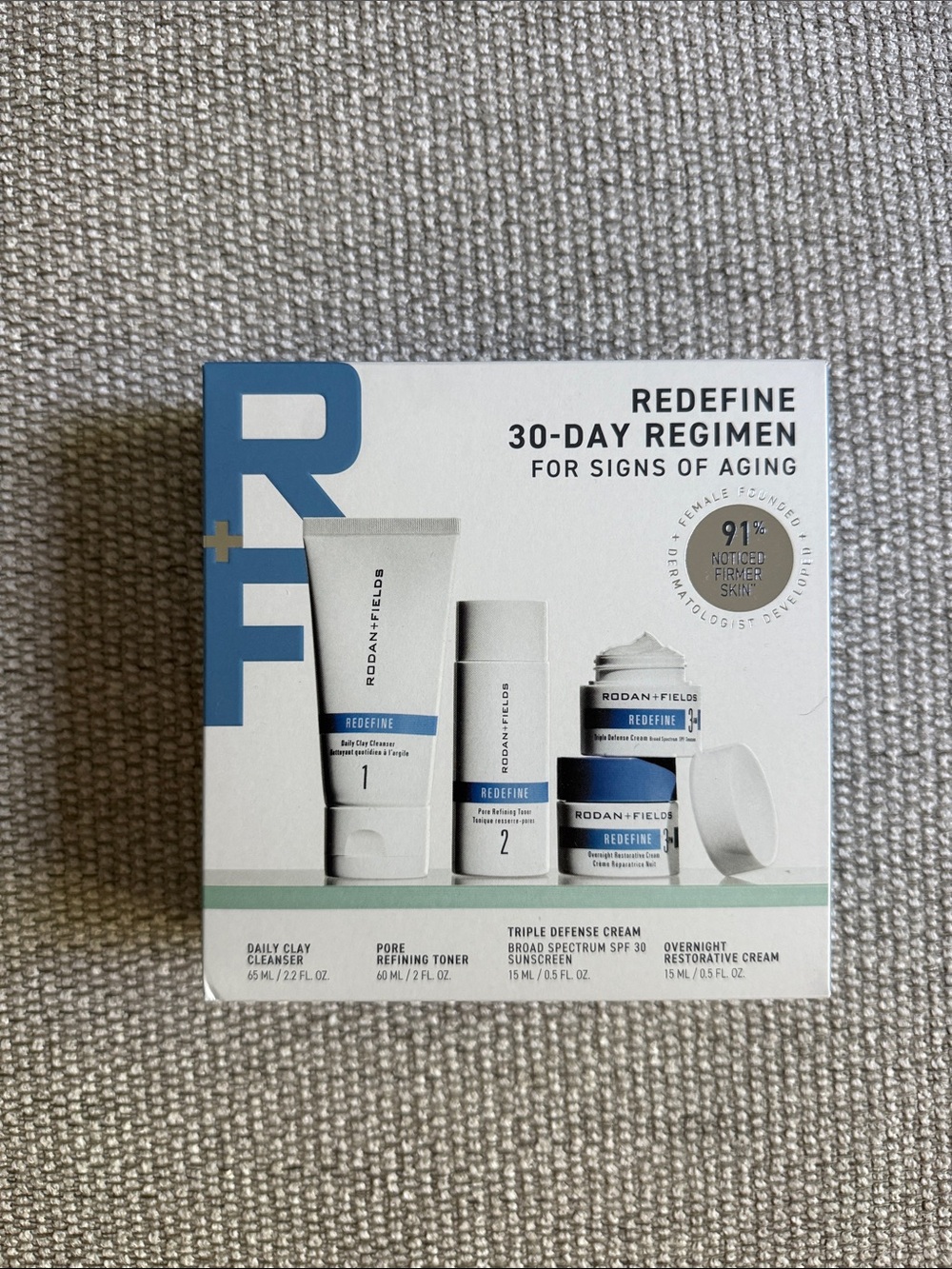 Rodan + Fields NEW Redefine 30-Day Regimen Anti-Aging cleanser toner spf cream